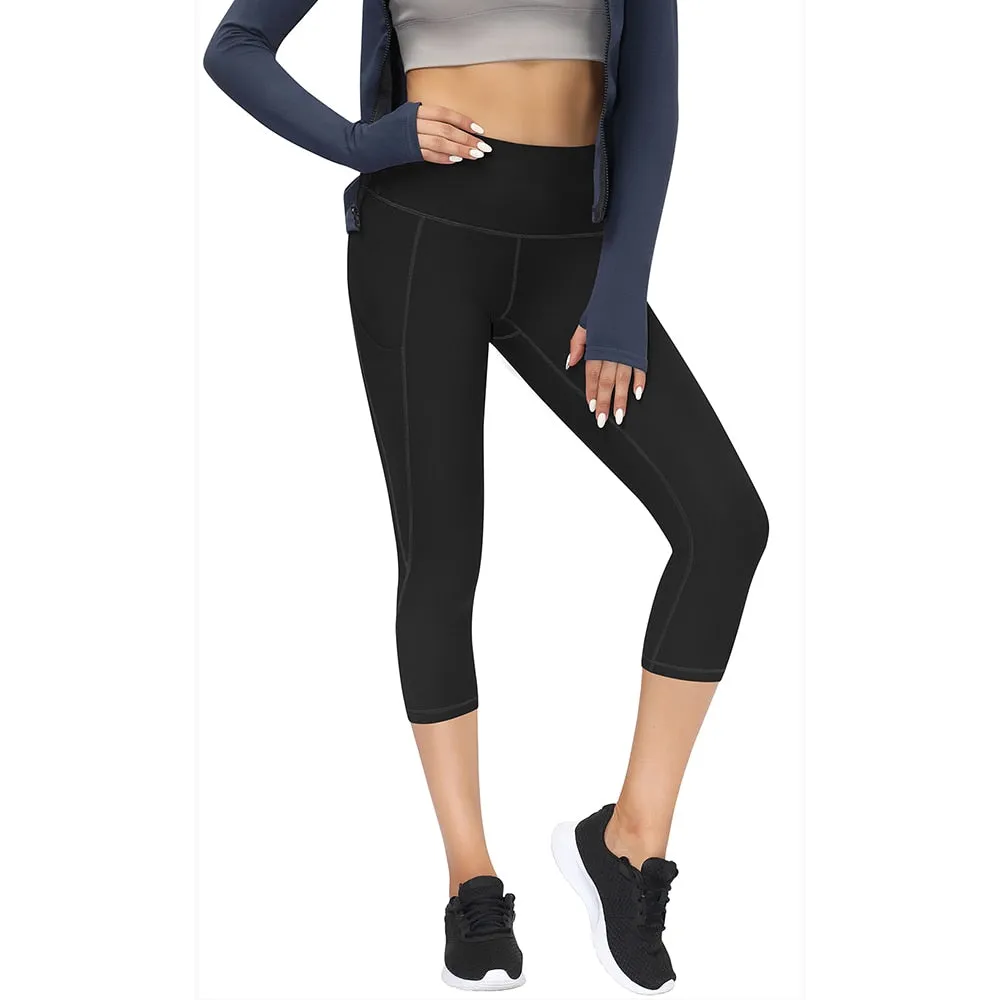 3/4 Women Sports Pants Gym Sport Woman Tights Casual Cropped Female Leggings For Fitness Women Yoga Pants Pockets