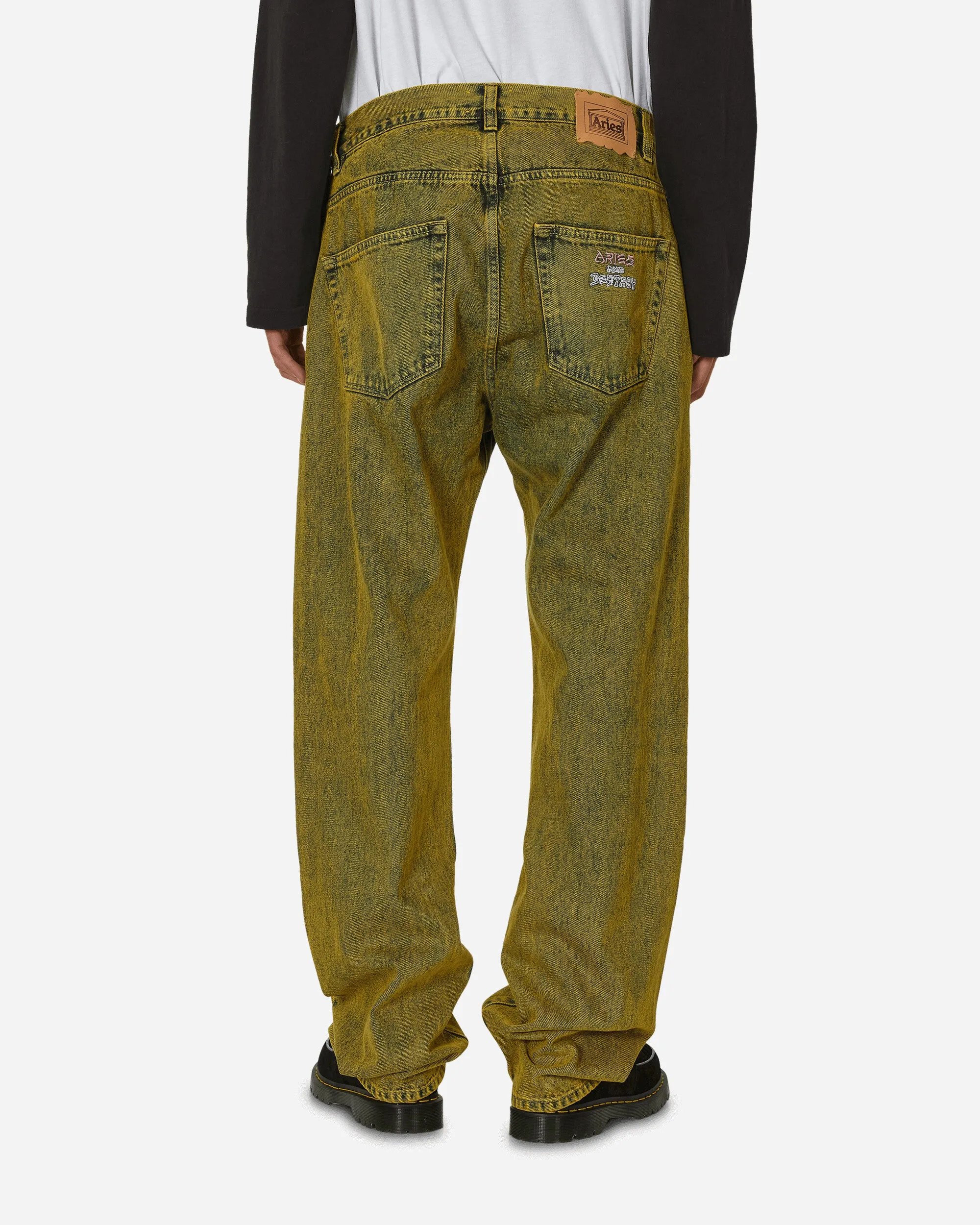 Acid Wash Batten Jeans Gold