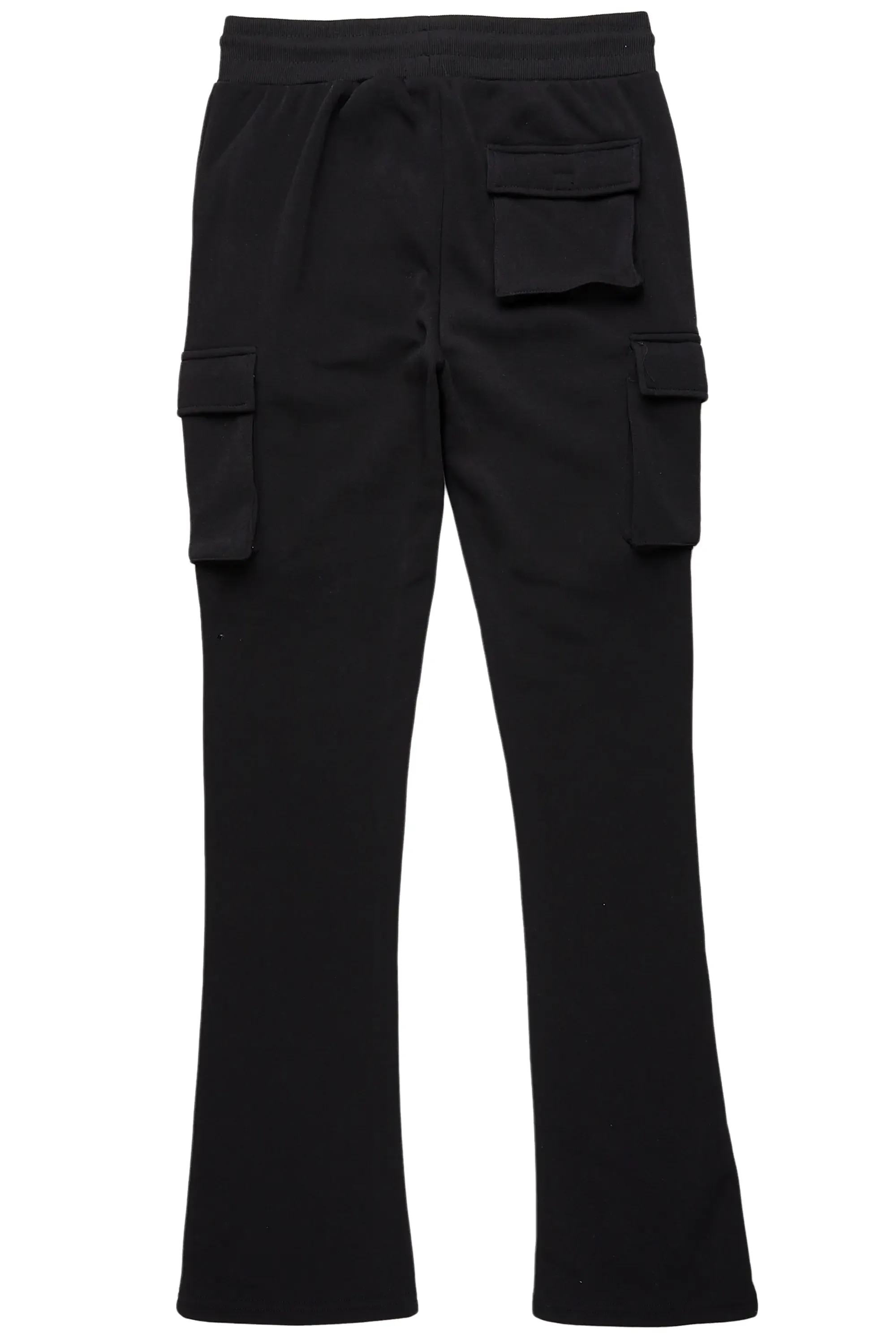 Alpine Black Stacked Flare Cargo Pant