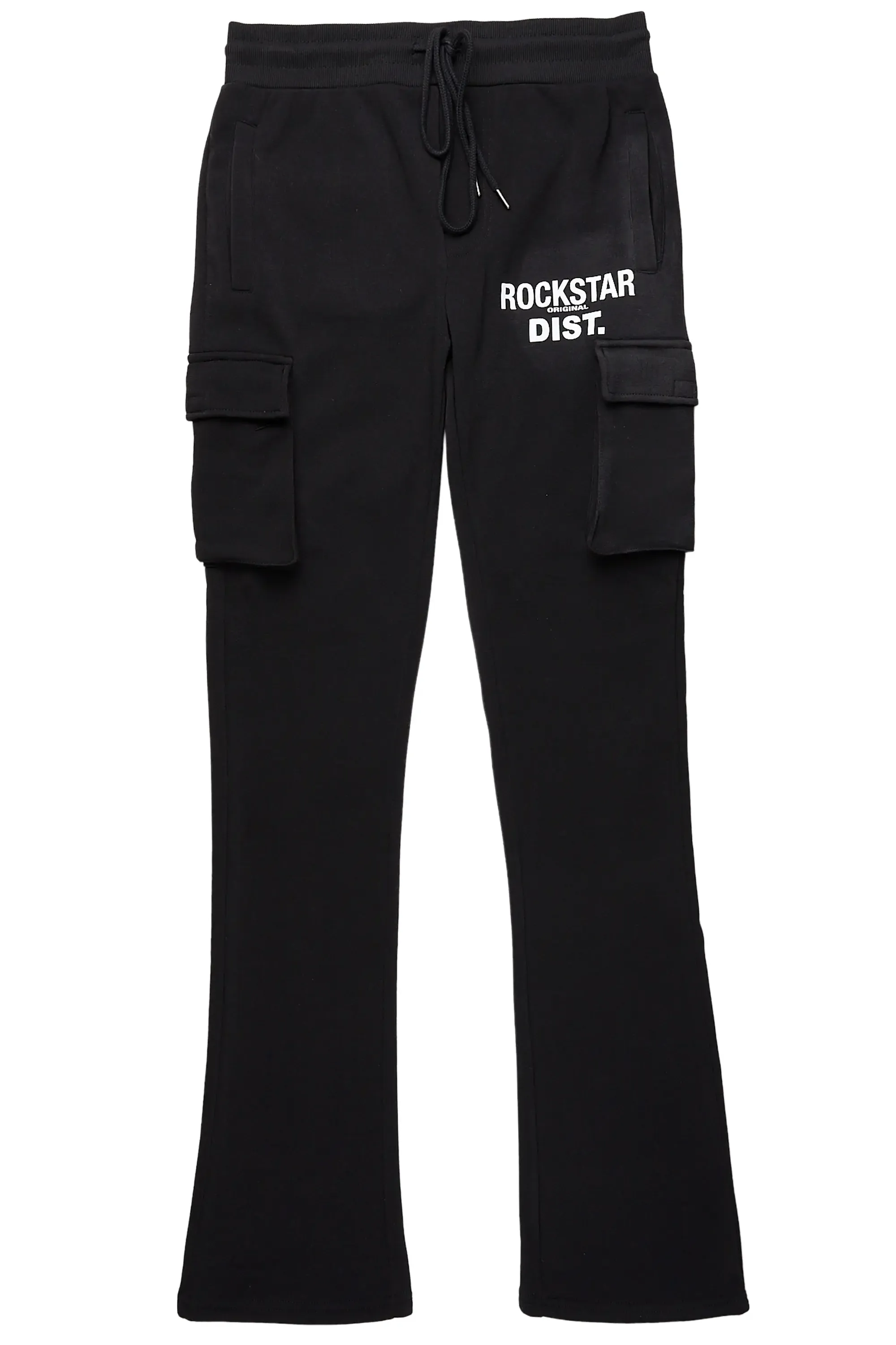 Alpine Black Stacked Flare Cargo Pant