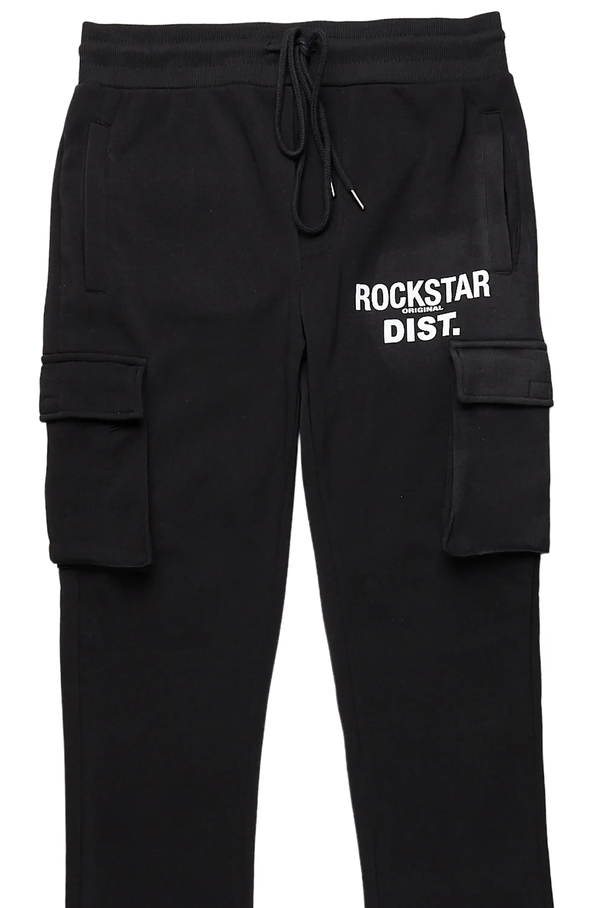 Alpine Black Stacked Flare Cargo Pant