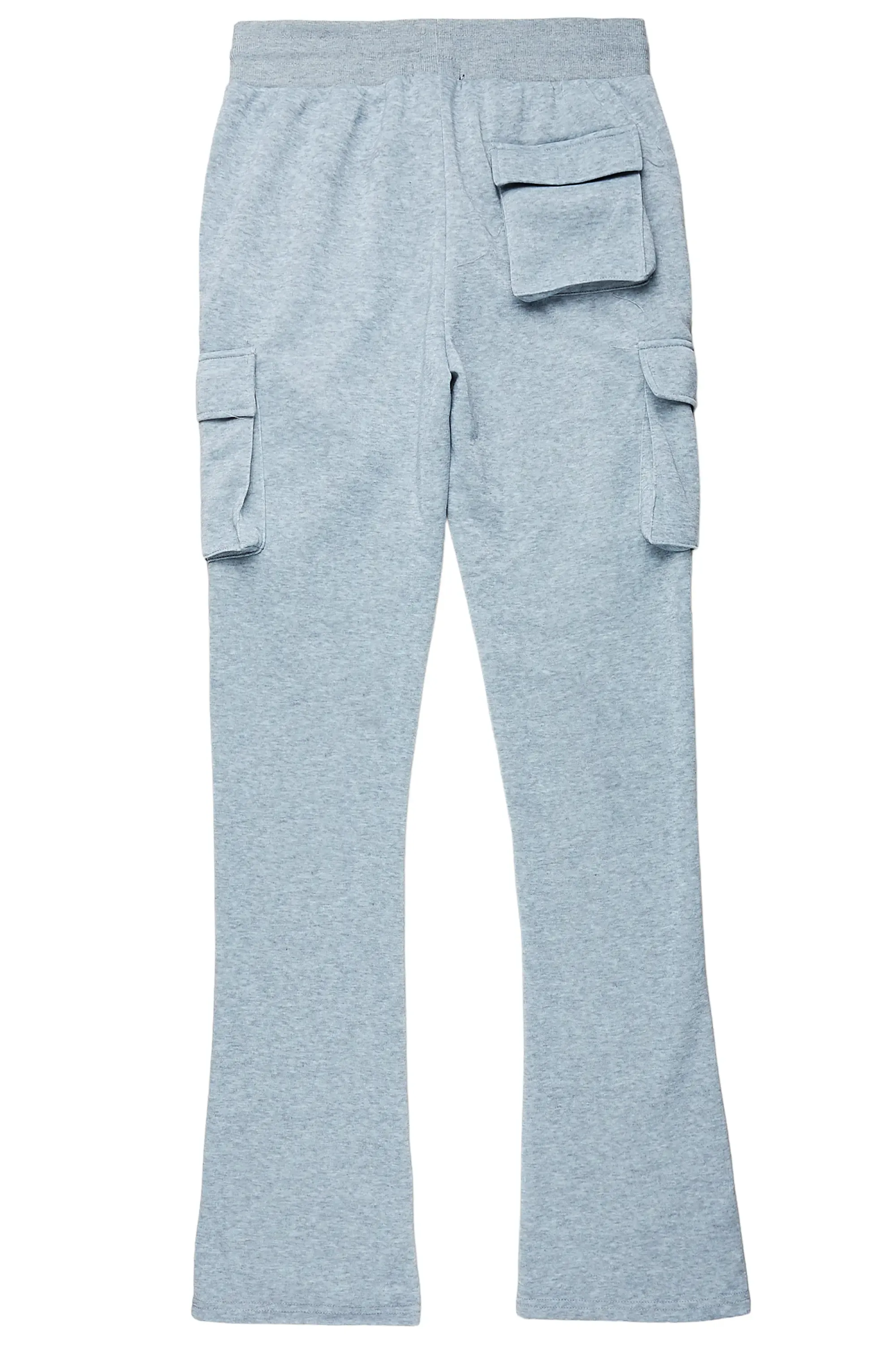 Alpine Heather Grey Stacked Flare Cargo Pant