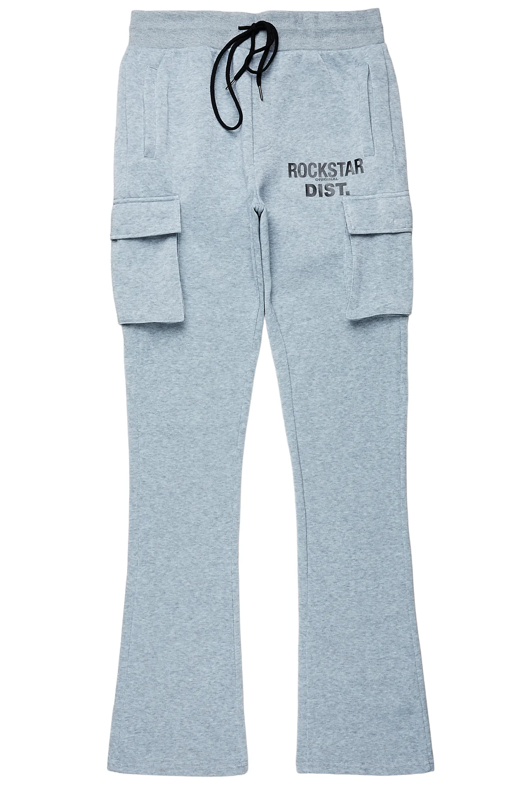 Alpine Heather Grey Stacked Flare Cargo Pant