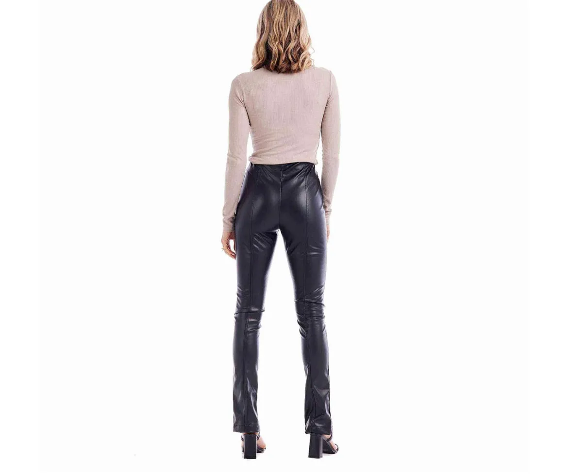 Ander Slit Faux Leather Leggings