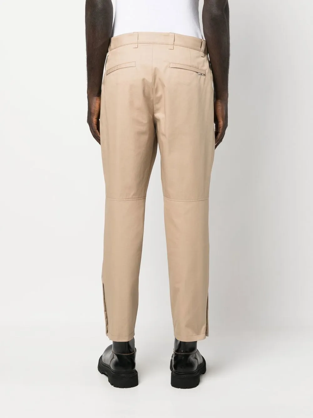 Ankle-Zip Straight-Leg Trousers