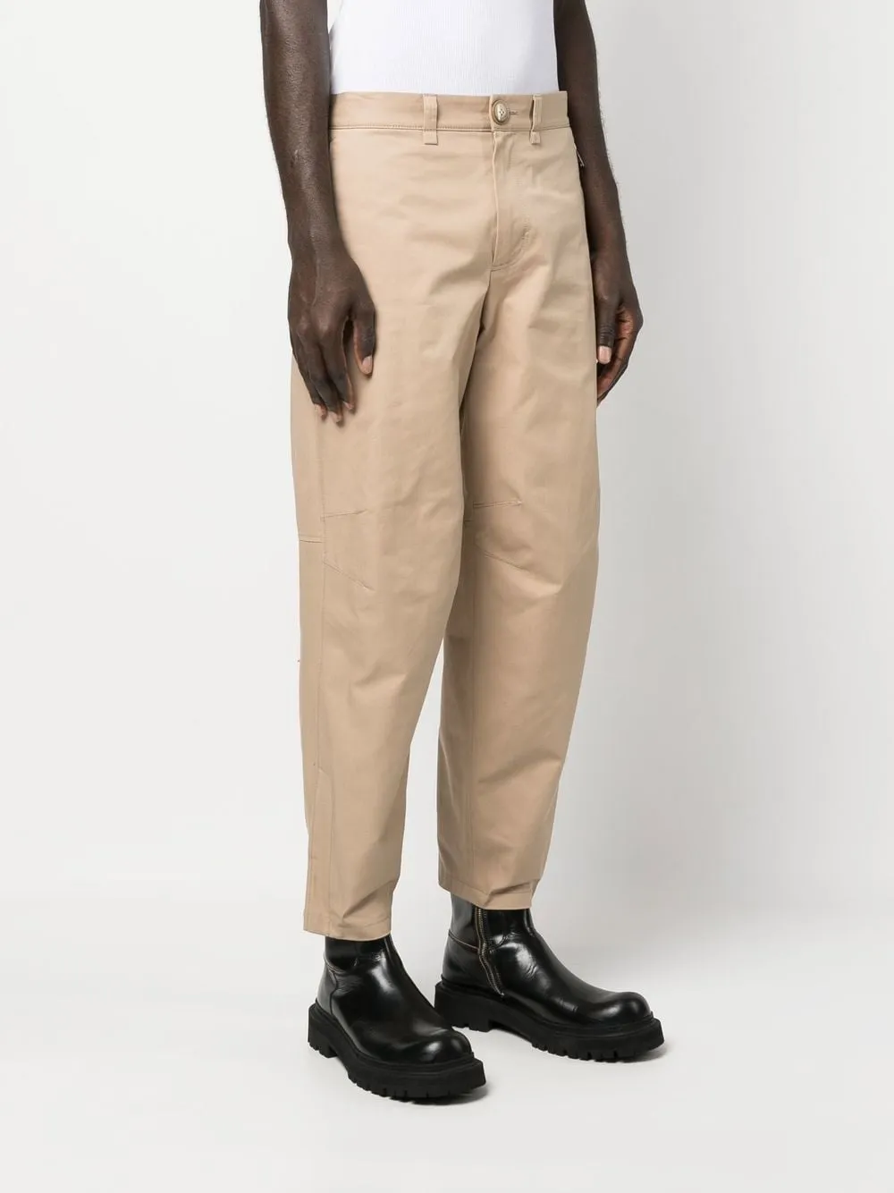 Ankle-Zip Straight-Leg Trousers