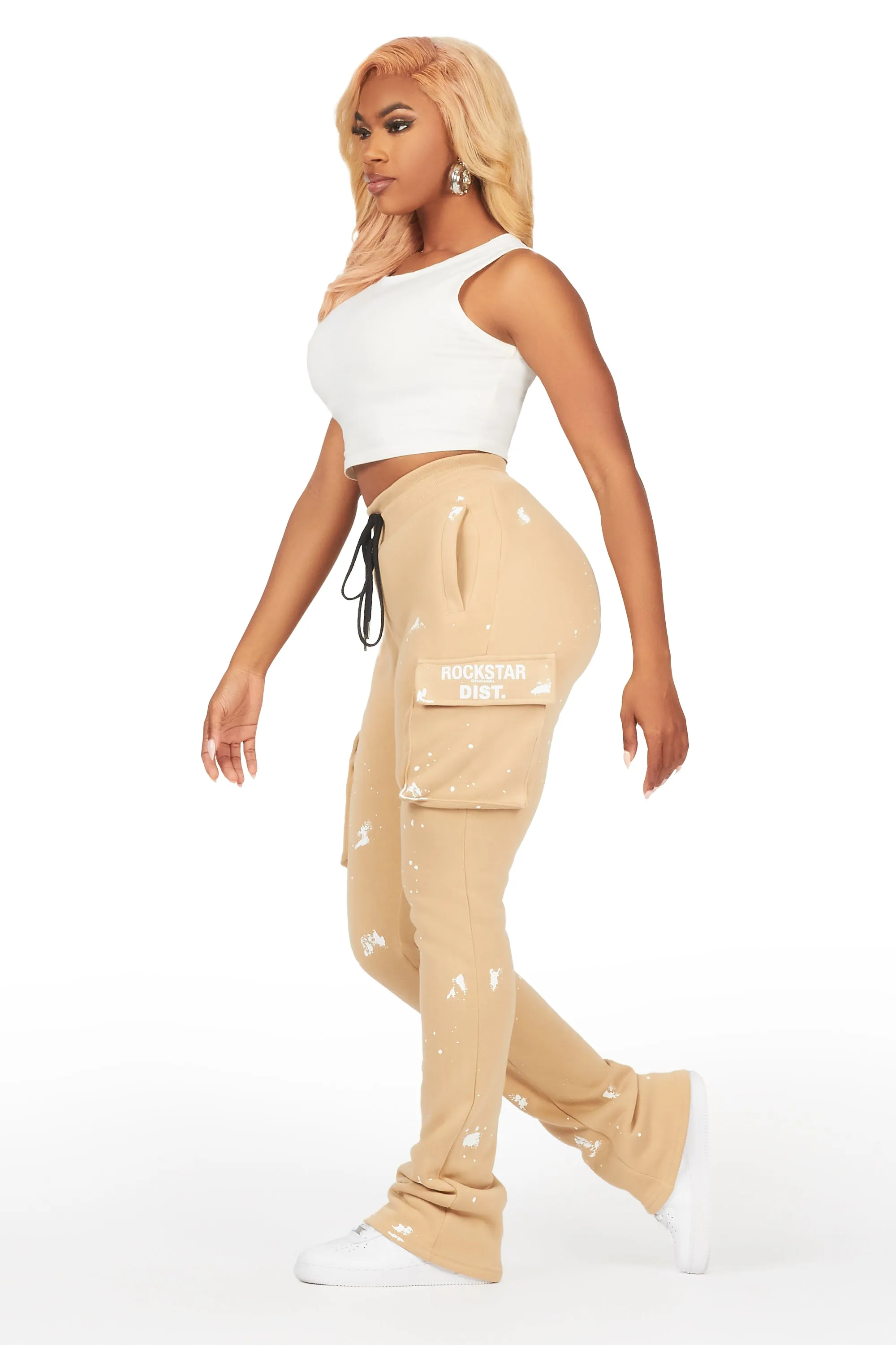 Antonia Tan Cargo Stacked Track Pant