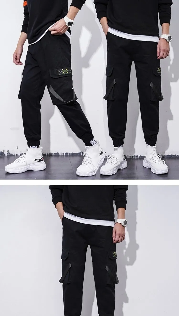 Autumn Casual Polyester Regular Fit Mid-Waist Military Cargo Pants for Men