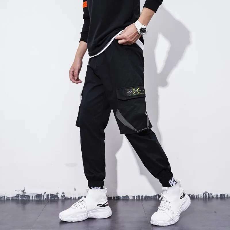 Autumn Casual Polyester Regular Fit Mid-Waist Military Cargo Pants for Men