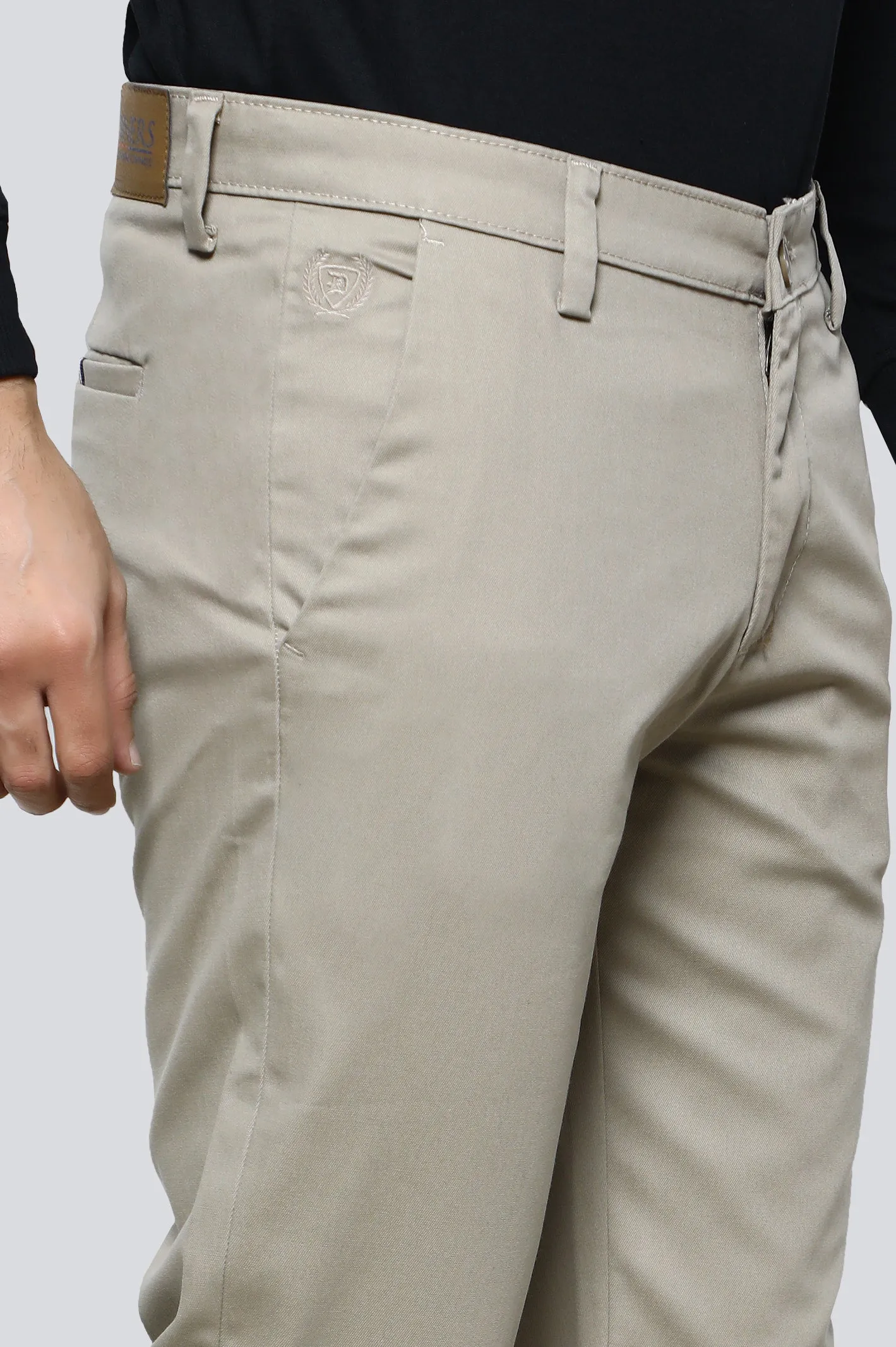 Beige Smart Fit Cotton Chino