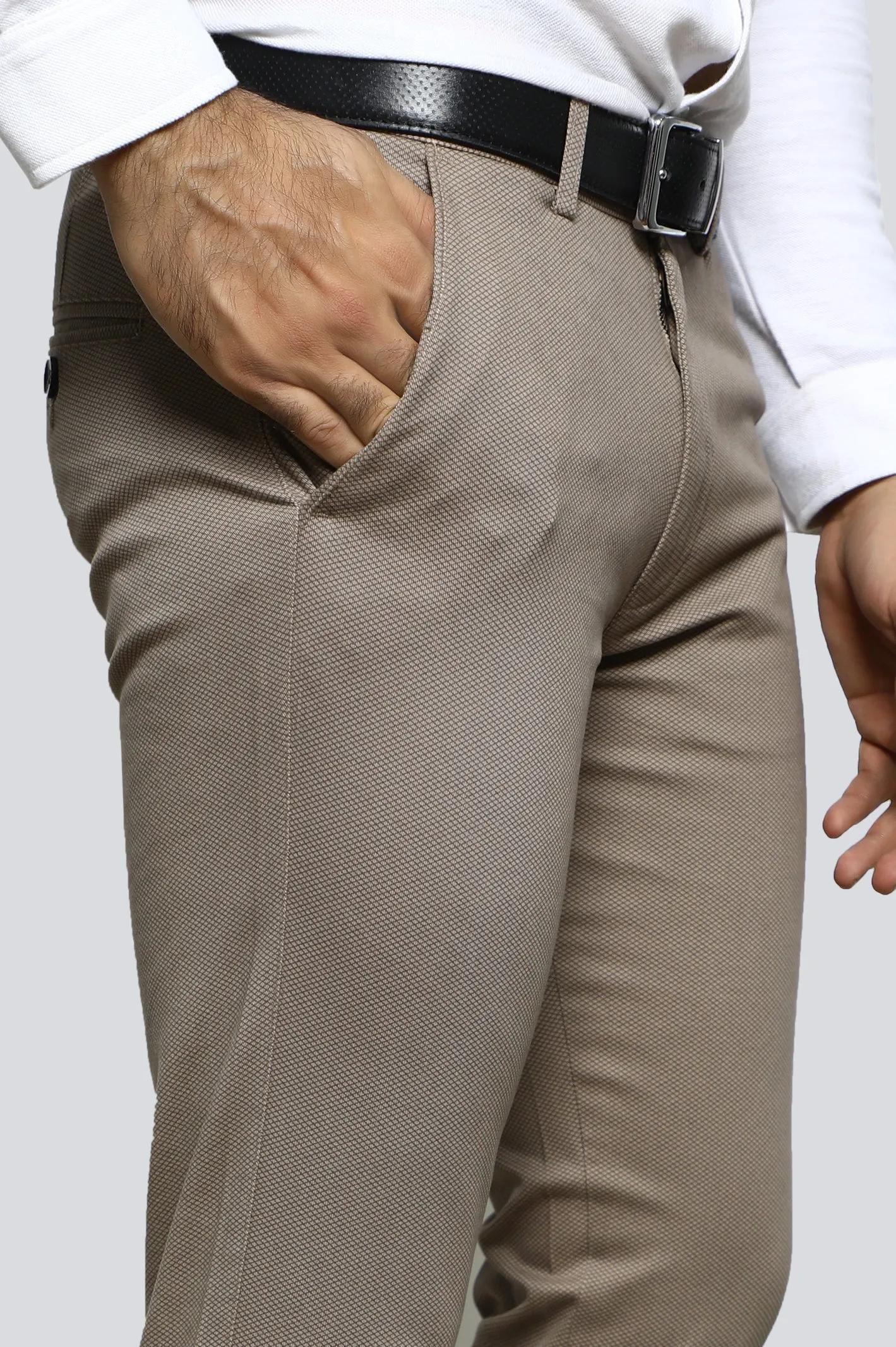 Beige Smart Fit Cotton Chino