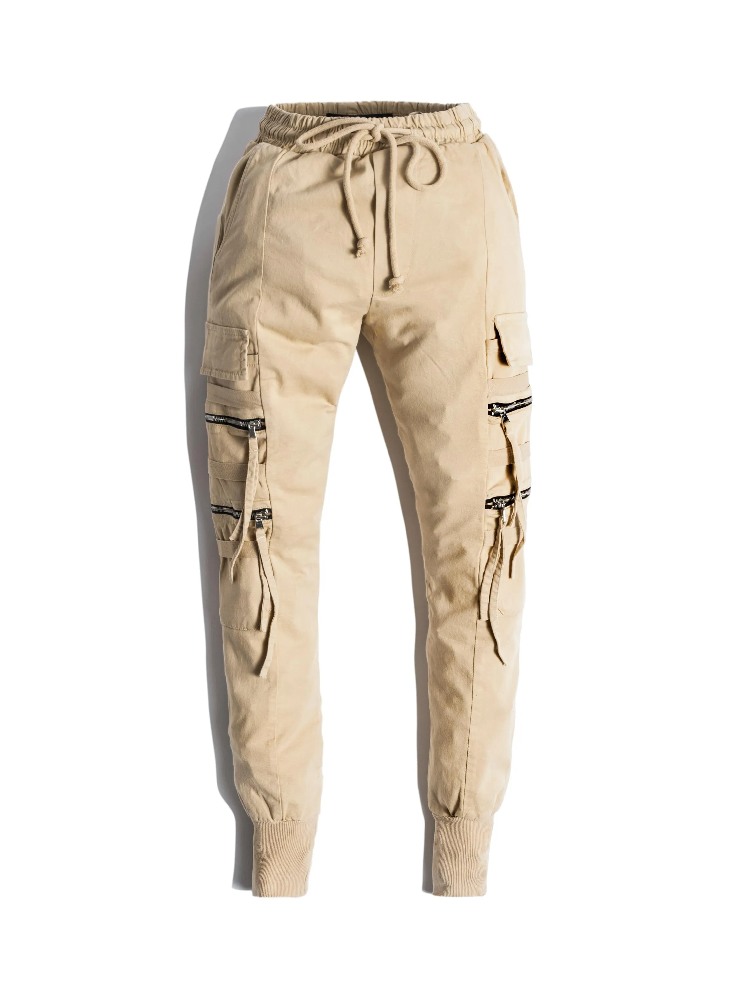 Beige Swish Cargo Pants