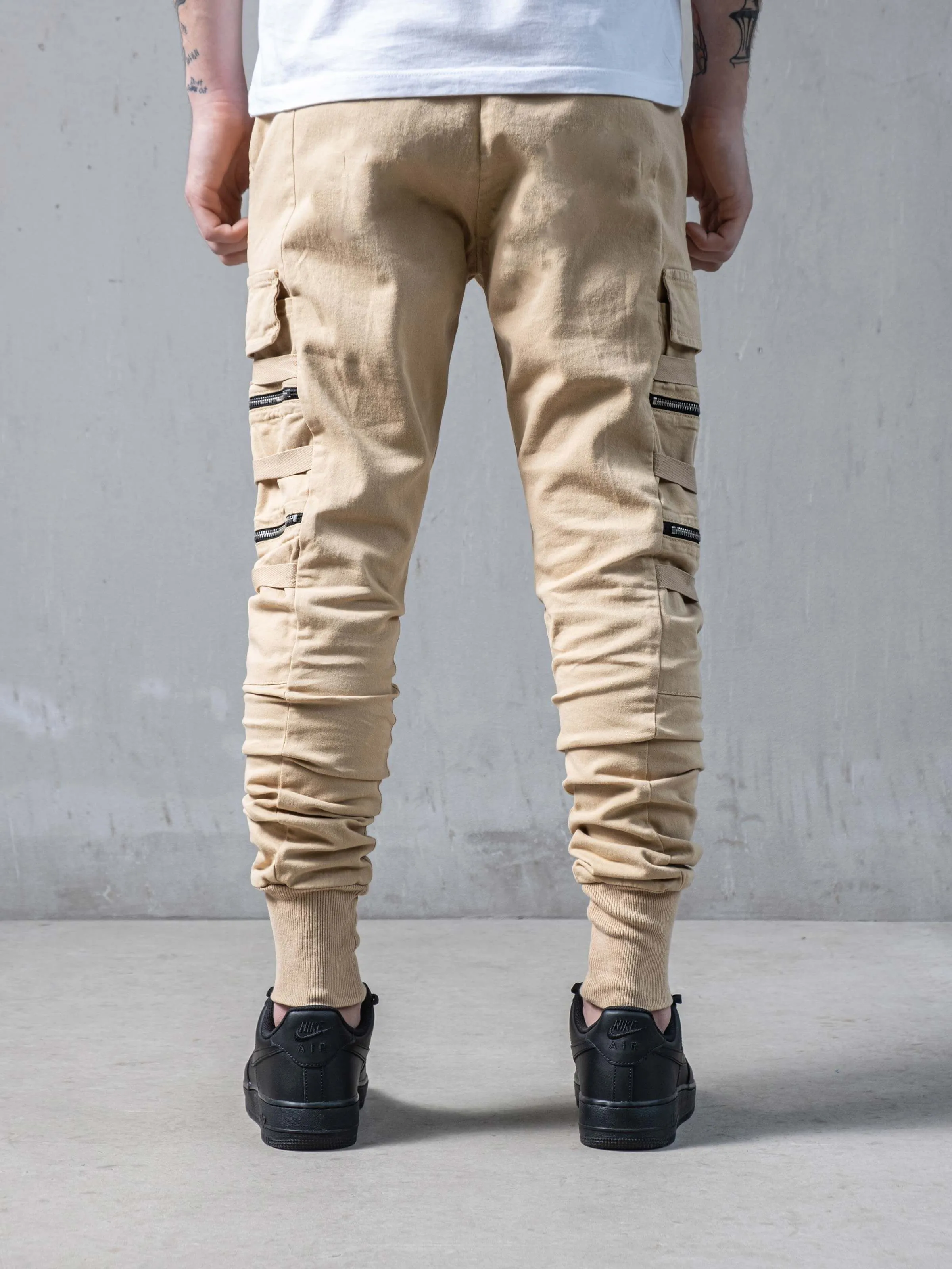 Beige Swish Cargo Pants