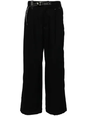 Belted Wool-Blend Trousers