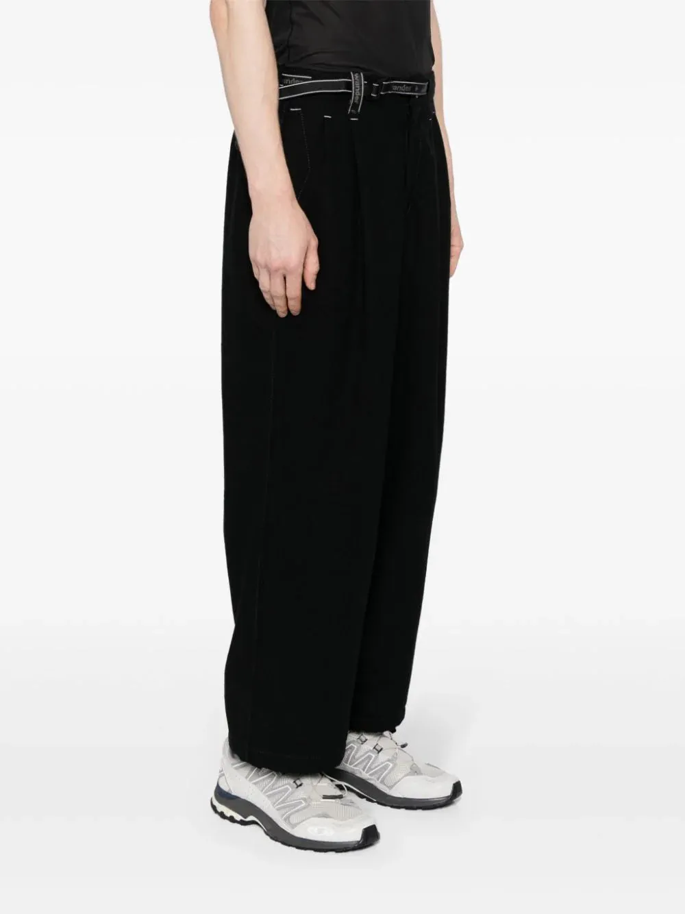 Belted Wool-Blend Trousers