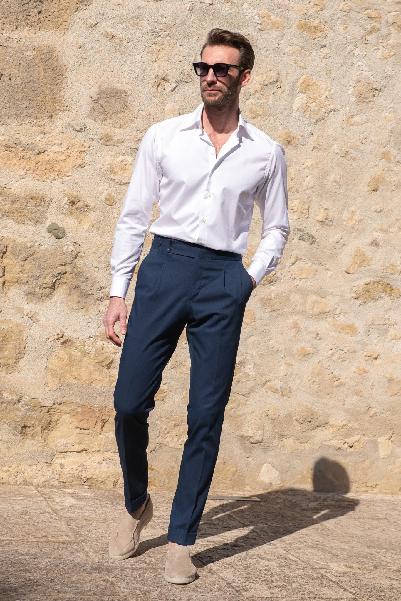 Blue cotton trousers "Soragna Capsule Collection" - Made in Italy