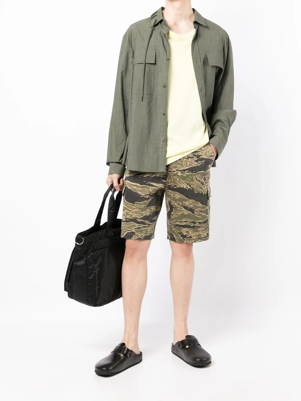 Camouflage-Print Cargo Shorts