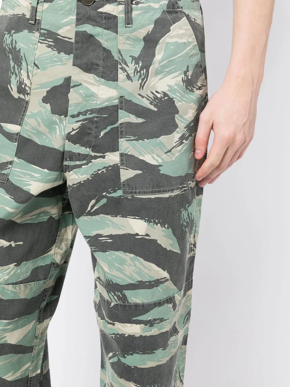 Camouflage-Print Straight-Leg Trousers