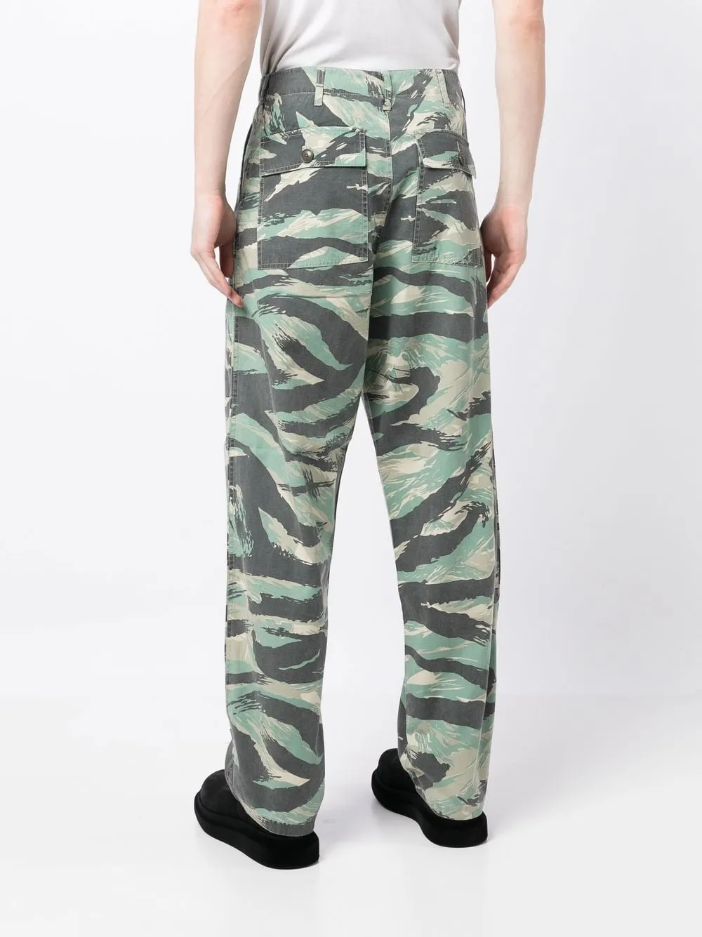 Camouflage-Print Straight-Leg Trousers