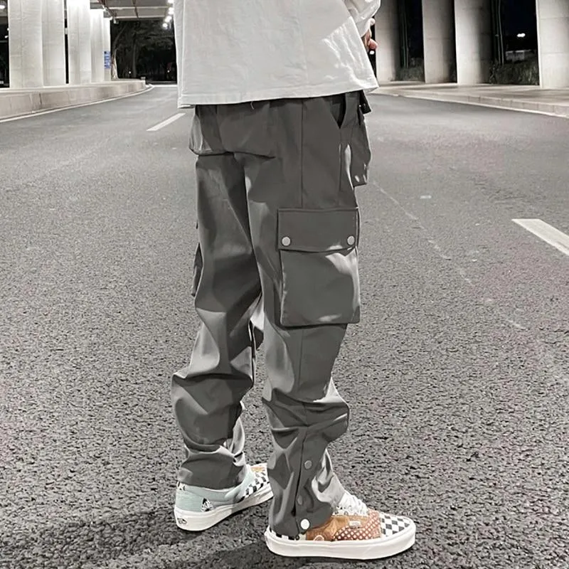 Casual Snap Button Cargo Pants