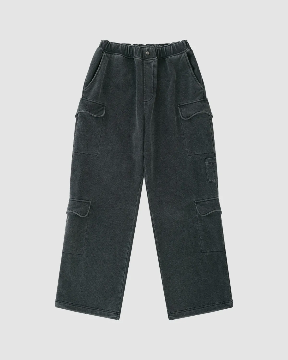 CHARCOAL WASH CARGO SWEATPANTS