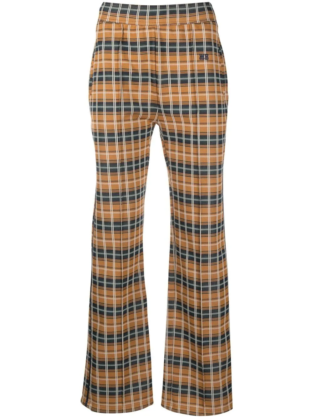 Check-Pattern Straight-Leg Trousers