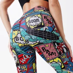 Sure! Here’s an optimized title for the e-commerce product:

Vibrant Comic Print High-Waisted Leggings for Ultimate Comfort and Style

Let me know if you need further modifications!