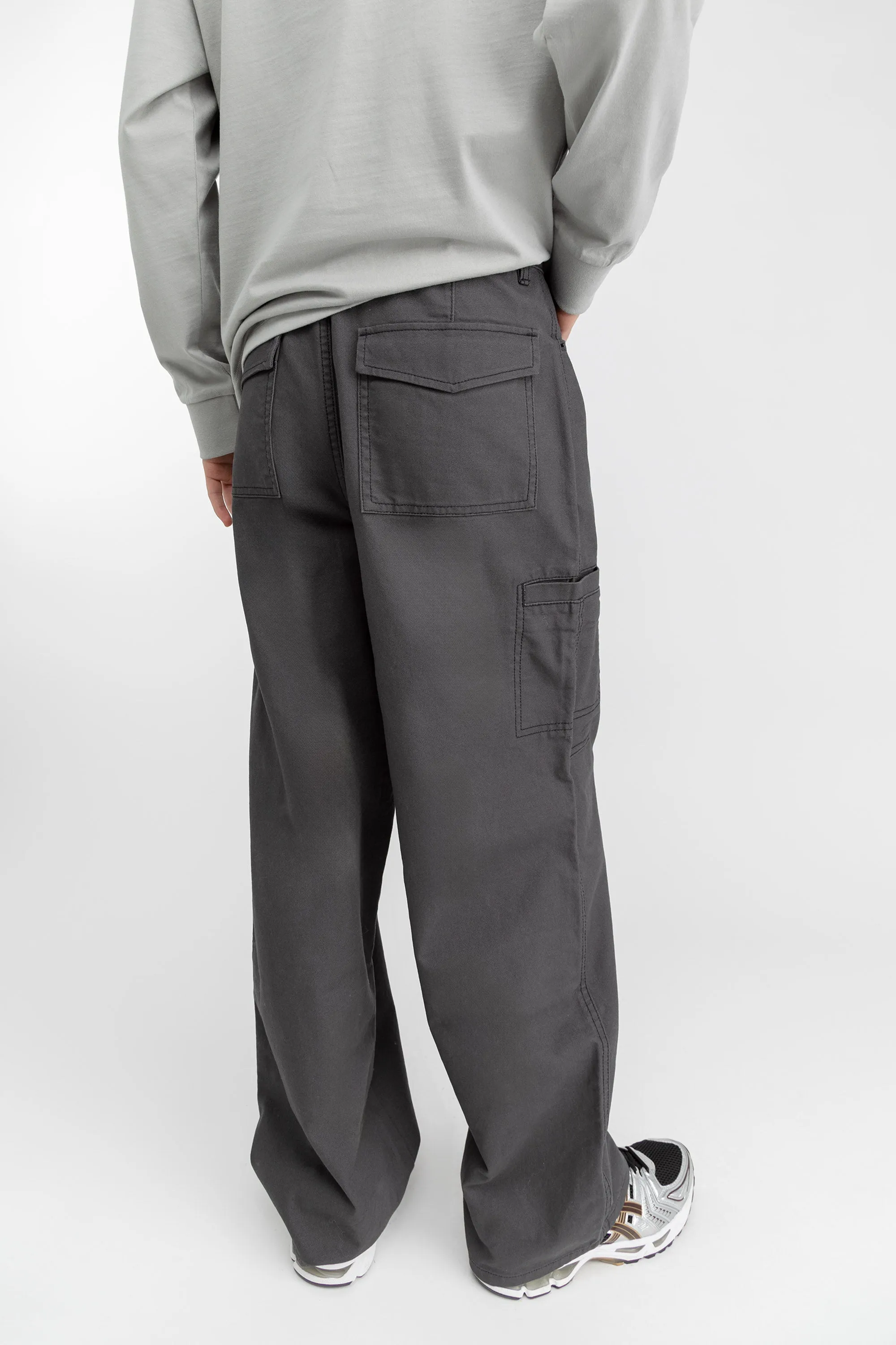 COTTON-TWILL STRAIGHT LEG CARGO PANT