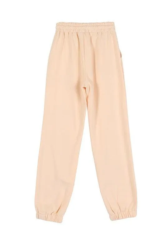 Soft Cream-Colored Sweat Jogger Pants with Comfort Fit