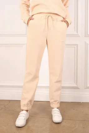 Soft Cream-Colored Sweat Jogger Pants with Comfort Fit