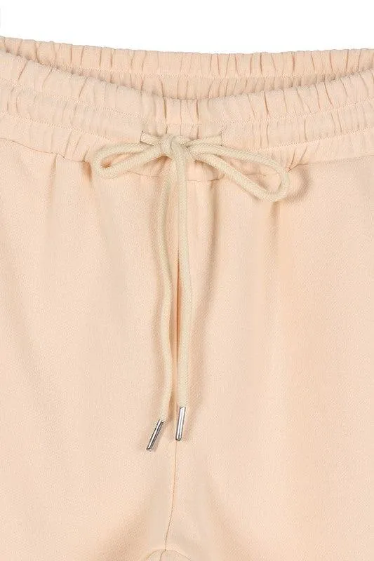 Soft Cream-Colored Sweat Jogger Pants with Comfort Fit