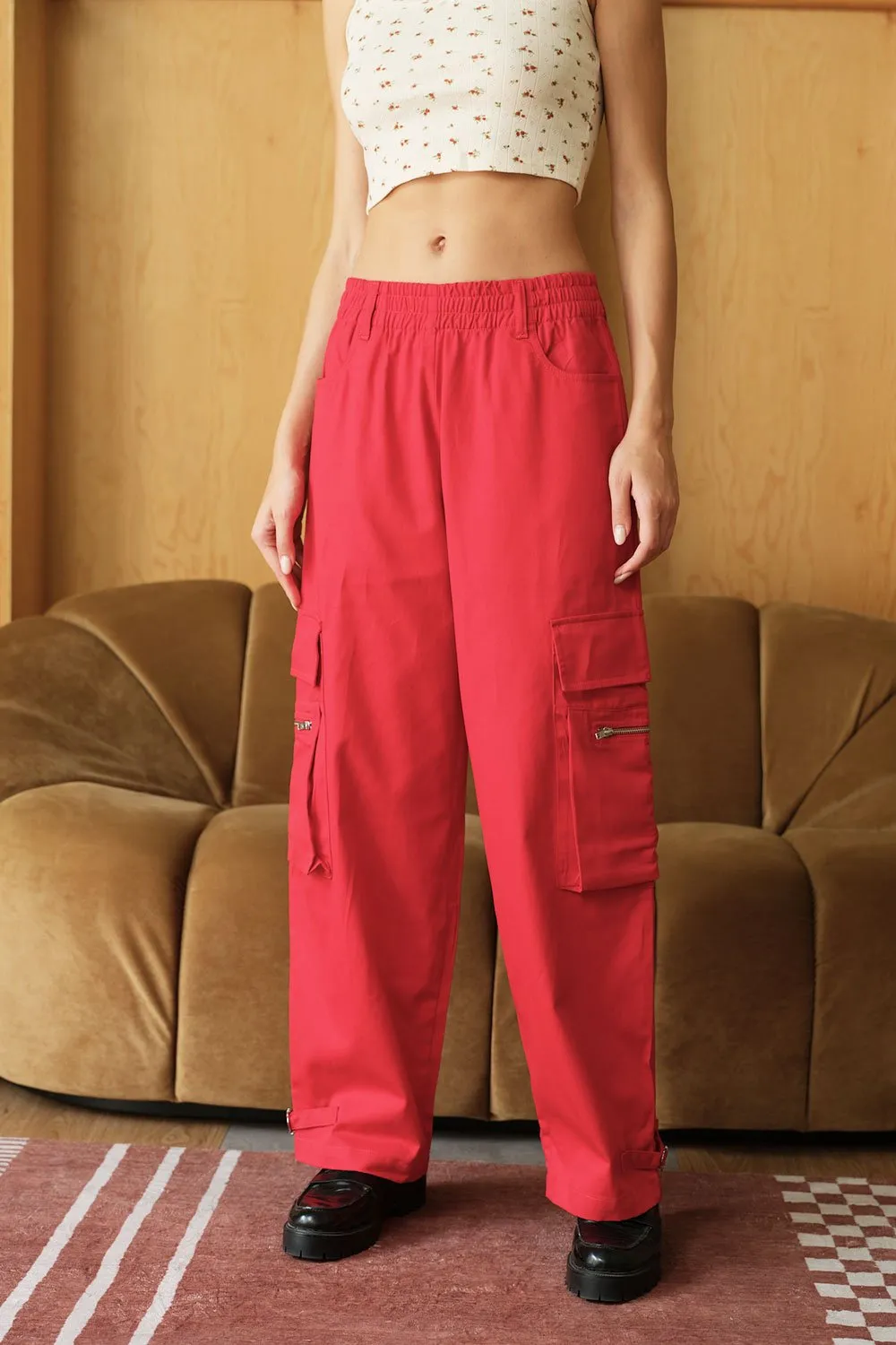 Crimson Cargo Pants