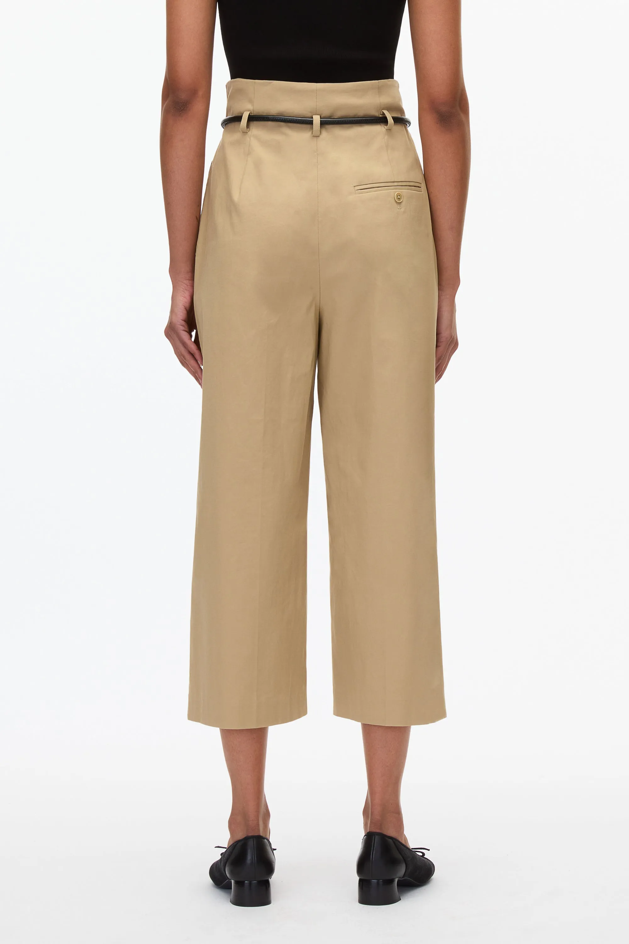 Cropped Wide Leg Origami Trousers