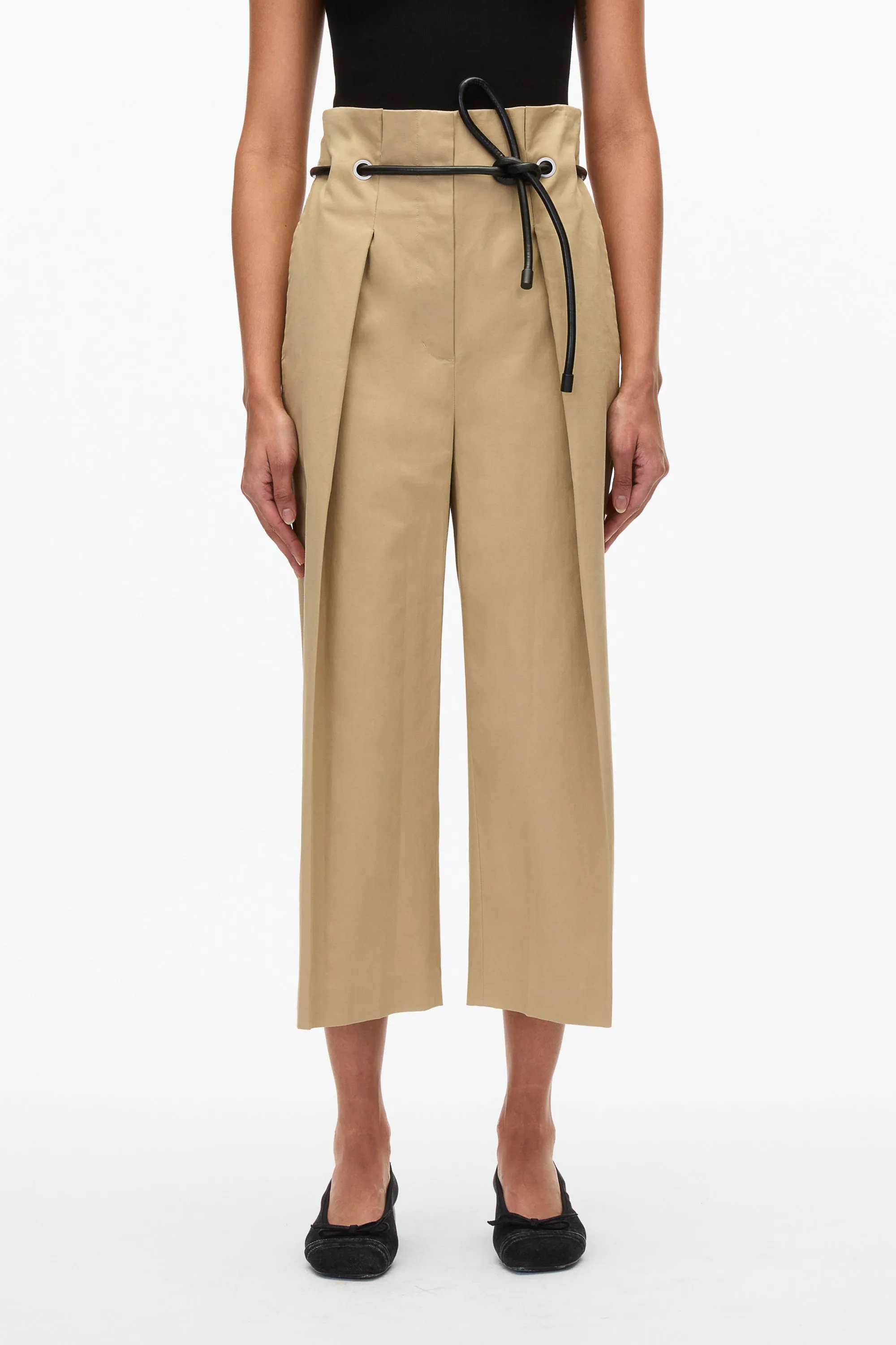 Cropped Wide Leg Origami Trousers