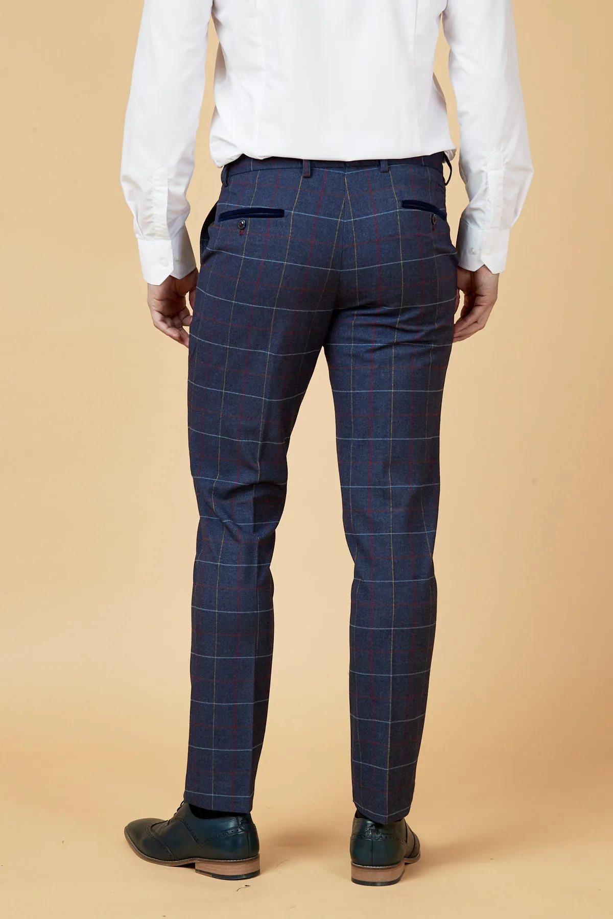 DRAKE - Navy Check Trousers