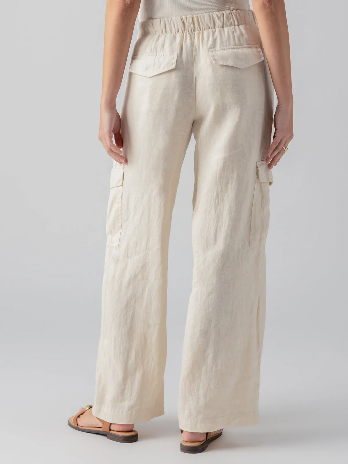 Drift Linen Cargo Semi-High Rise Pant Birch