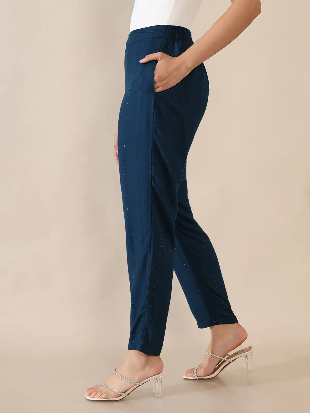 Eva Navy Tapered Pant