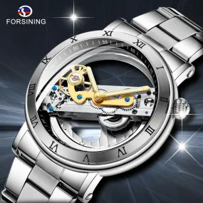 FORSINING Skeleton Automatic Sport Watch