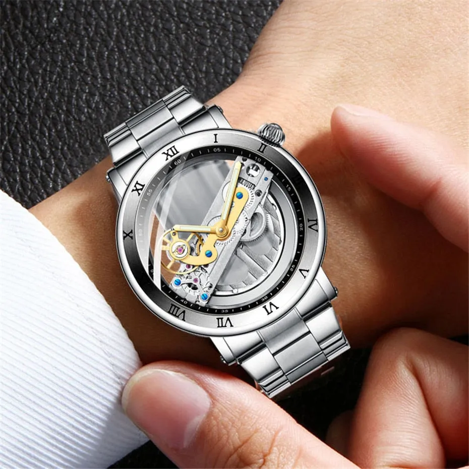 FORSINING Skeleton Automatic Sport Watch