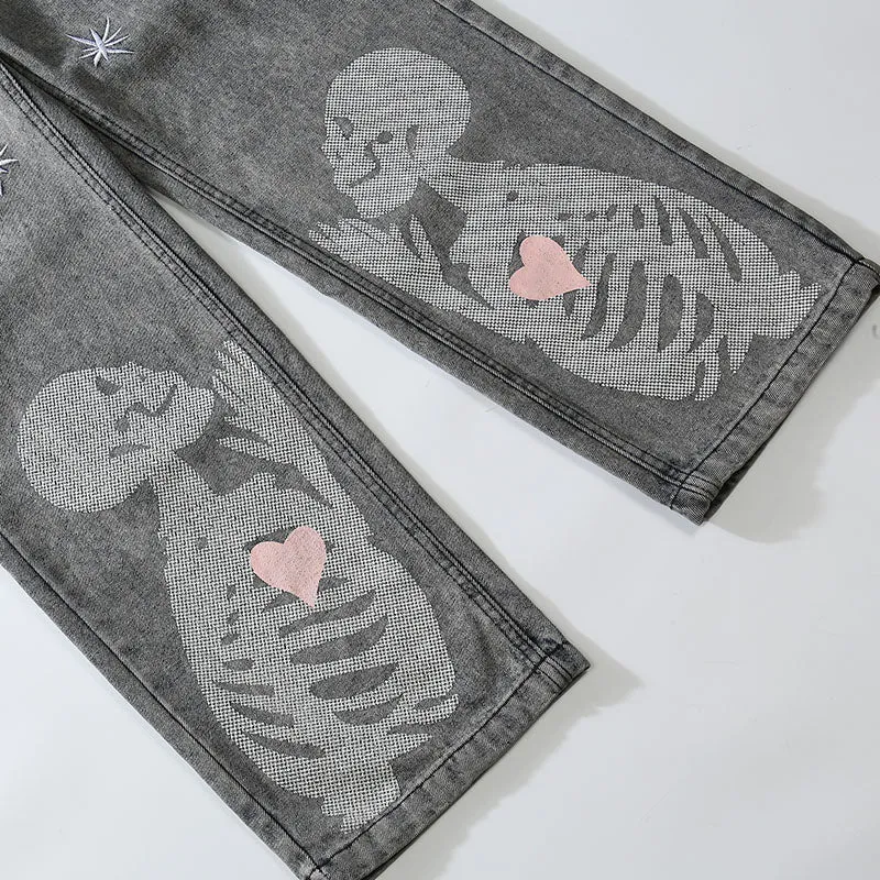 Heart Skeleton Denim jeans