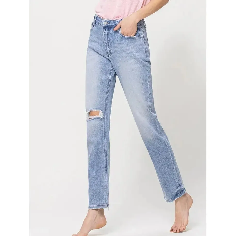 High Rise Stretch Boyfriend Jeans