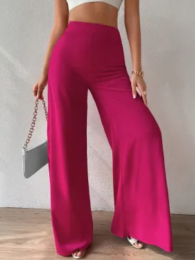 Trendy High Waist Wide Leg Pink Trousers for a Chic Look