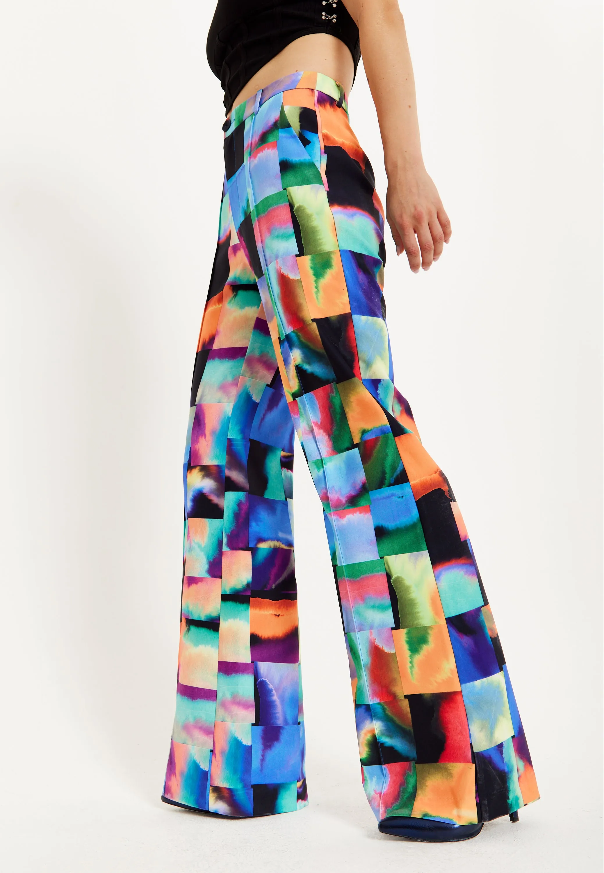 House of Holland Abstract Patchwork Print Trousers