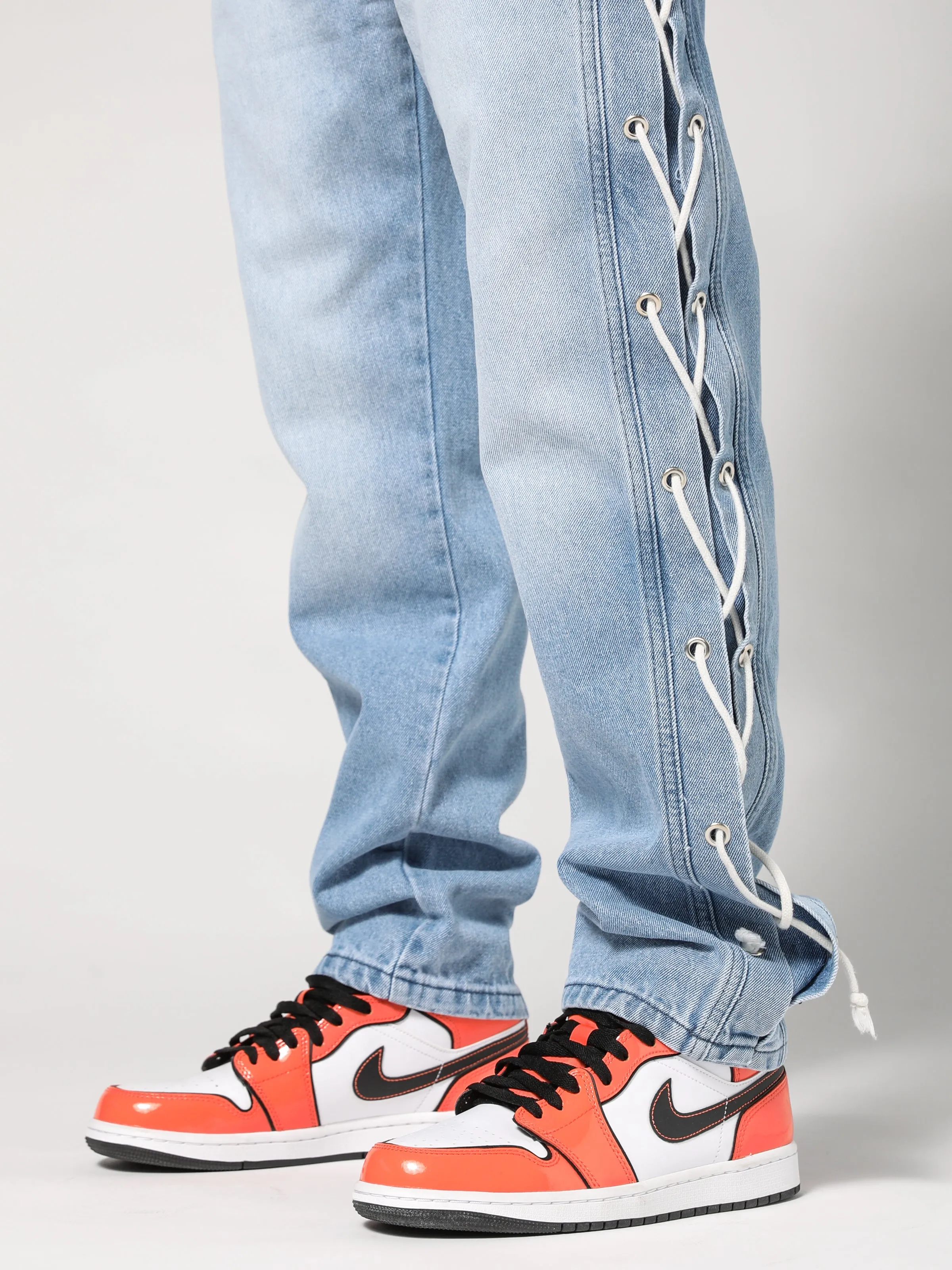 Laces Denim Pants