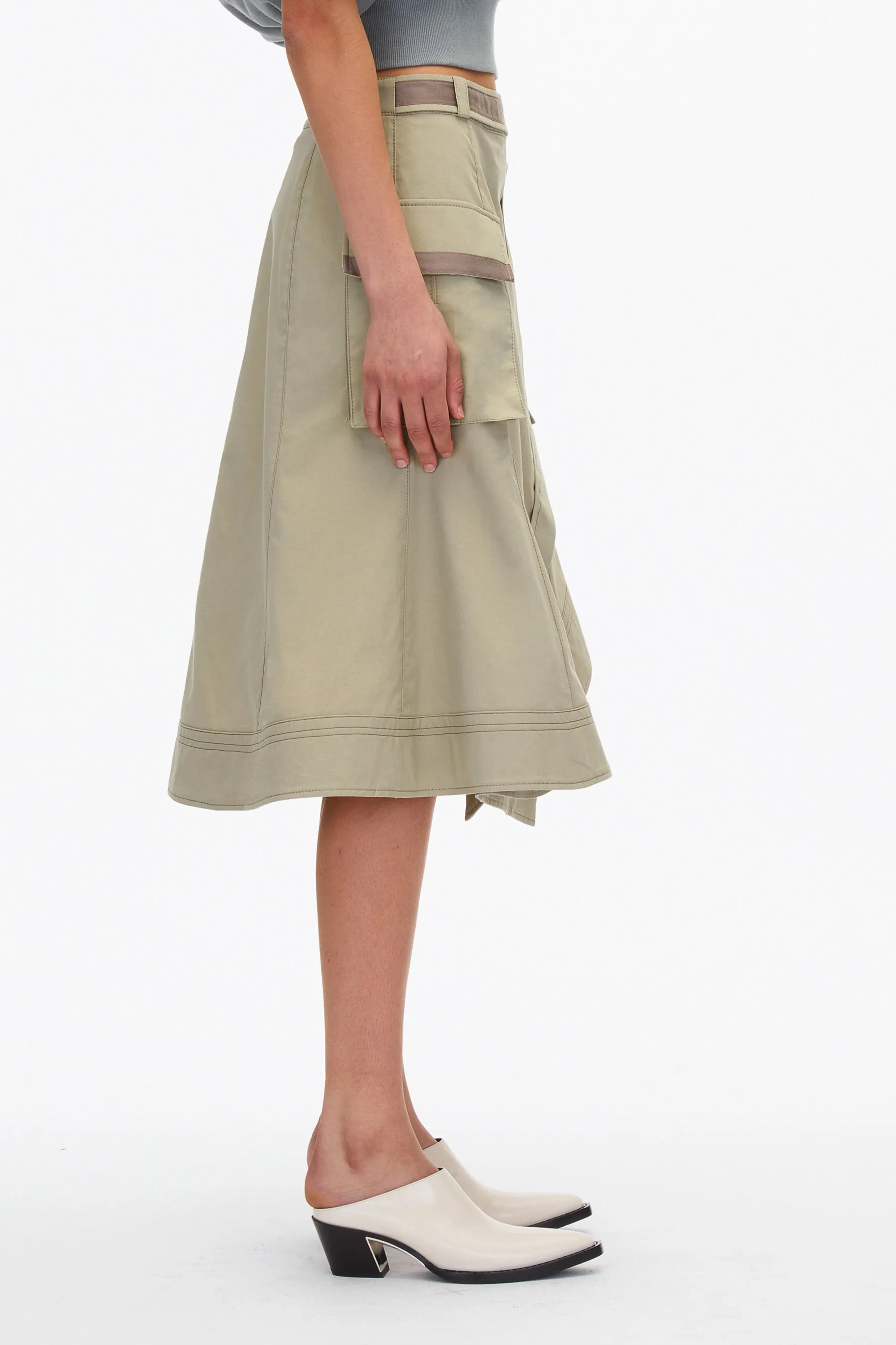 Layered Flounce Cargo Skirt