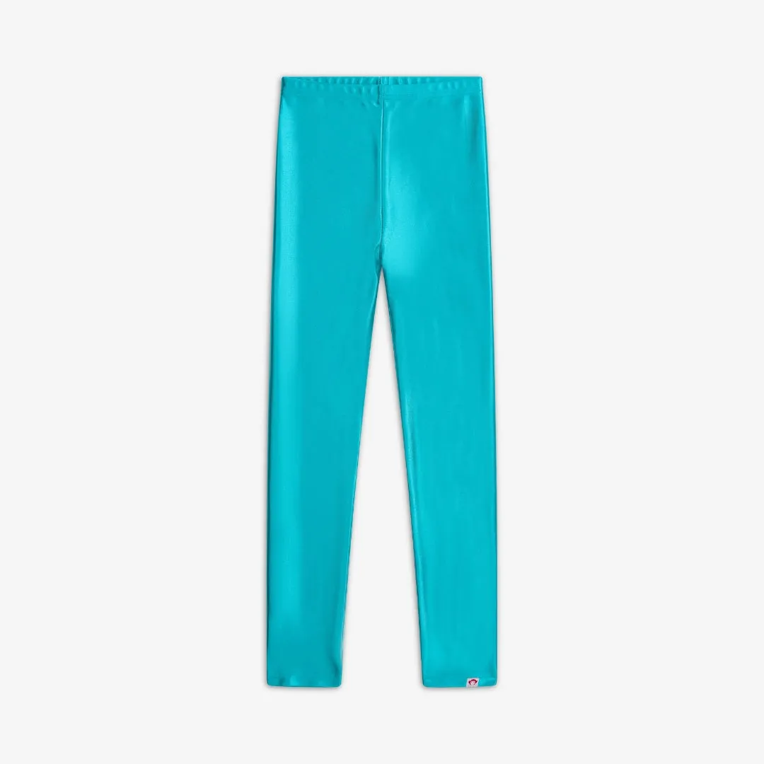 Leggings | Metallic Aqua