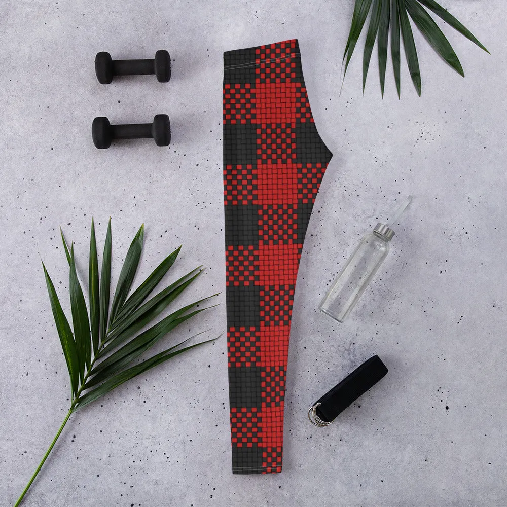 Leggings Red/Black Plaid