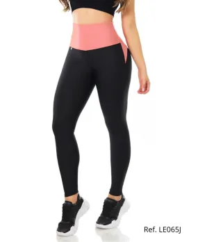 Womens Black High-Waisted Performance Leggings - LE065J