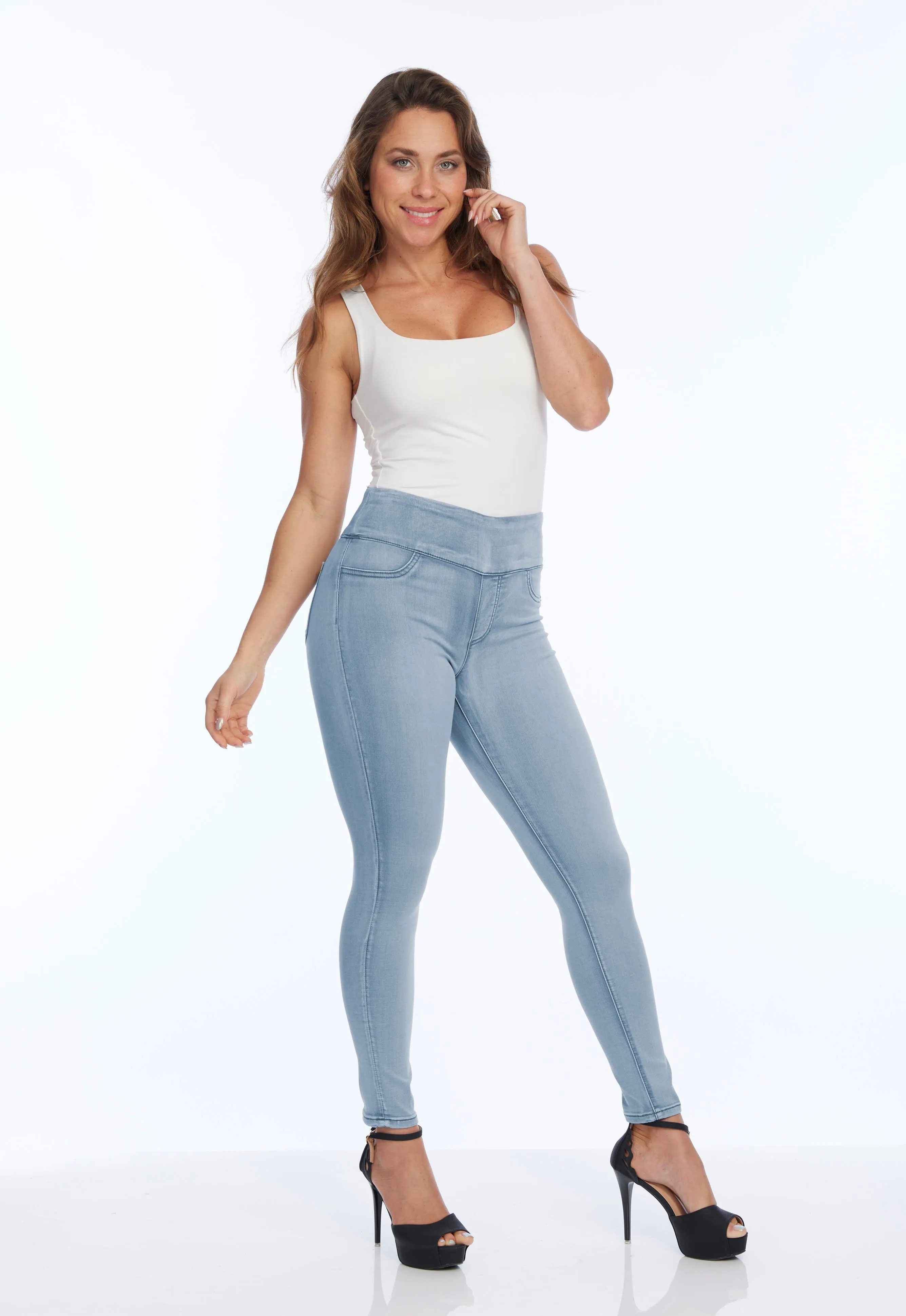 Light Blue Jeans With Power Stretch Fabric LIOR | Jane