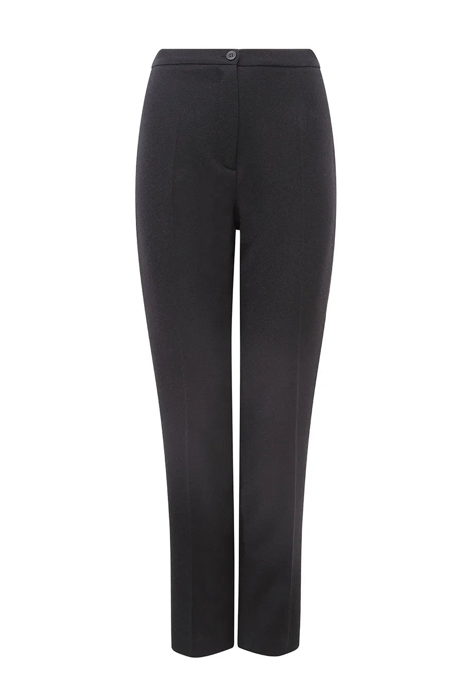 Narrow Leg Trousers in Black Wool Crepe